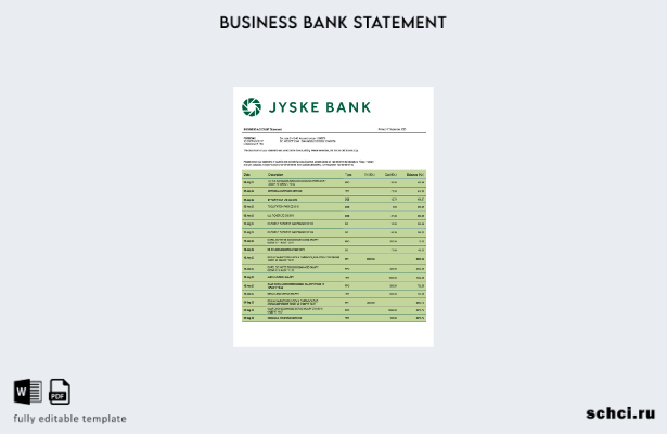 цифровая загрузка бизнес отчета Jyske Bank в формате Word и PDF шаблона